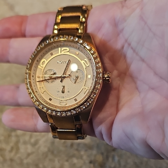 Fossil Accessories - Fossil Women's Rose Gold-Tone Watch with Crystal Accents